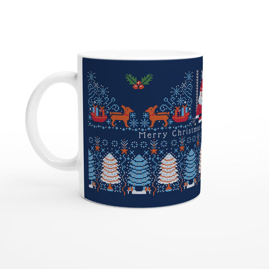 Christmas Blue Holiday Pixel Mug - wemugz